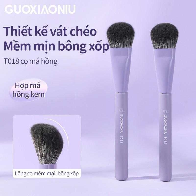 Cọ má hồng đầu góc GUOXIAONIU, 1 miếng, Kem và phấn má hồng, Màu sắc tự nhiên…