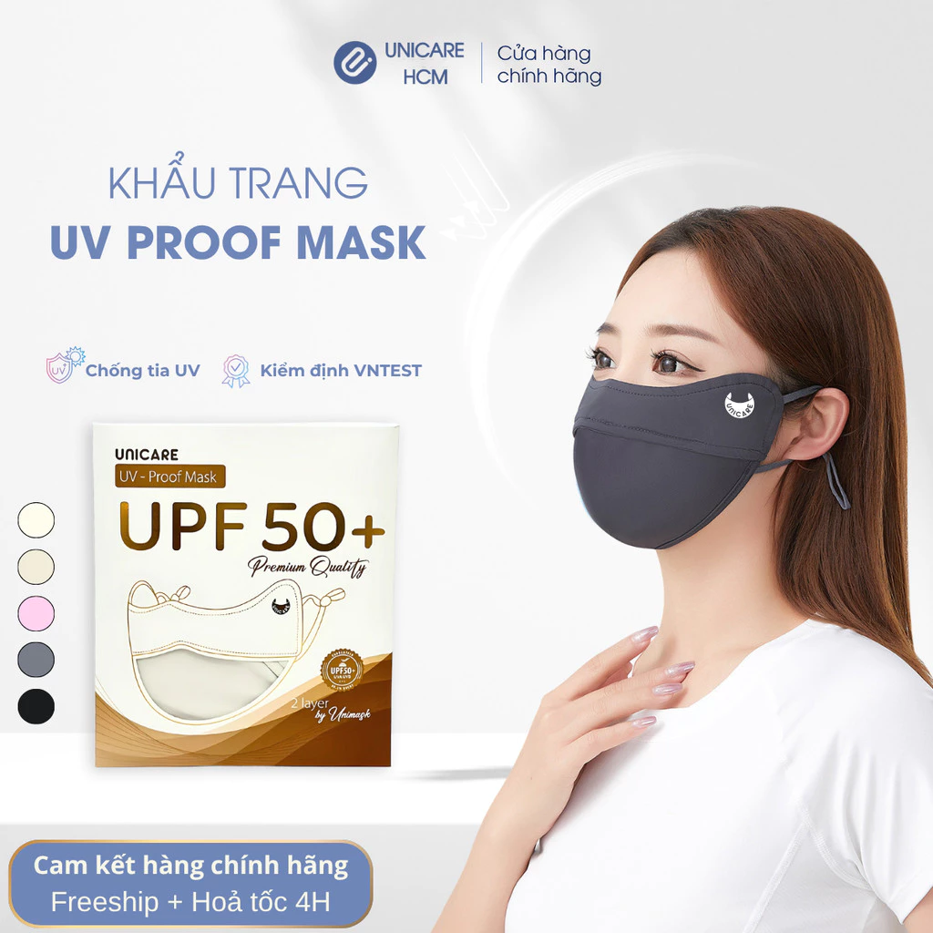 [Combo 2 chiếc] Khẩu trang Unicare Proof UniMask chống nắng – Chống tia UV, vải mềm mịn thời trang