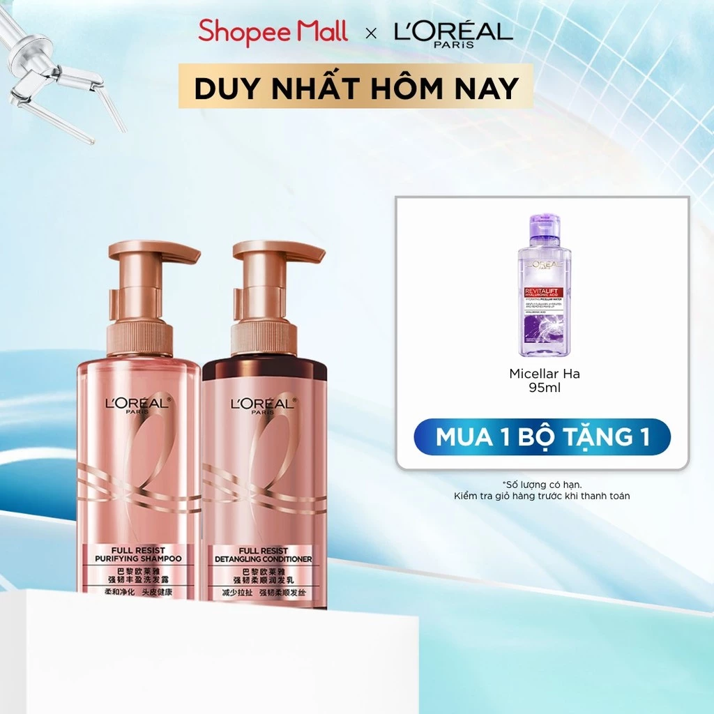 Bộ đôi dầu gội xả ngăn ngừa & giảm gãy rụng tóc, giúp tóc chắc khỏe hơn L’oreal Paris Elseve Full Resist 440ml