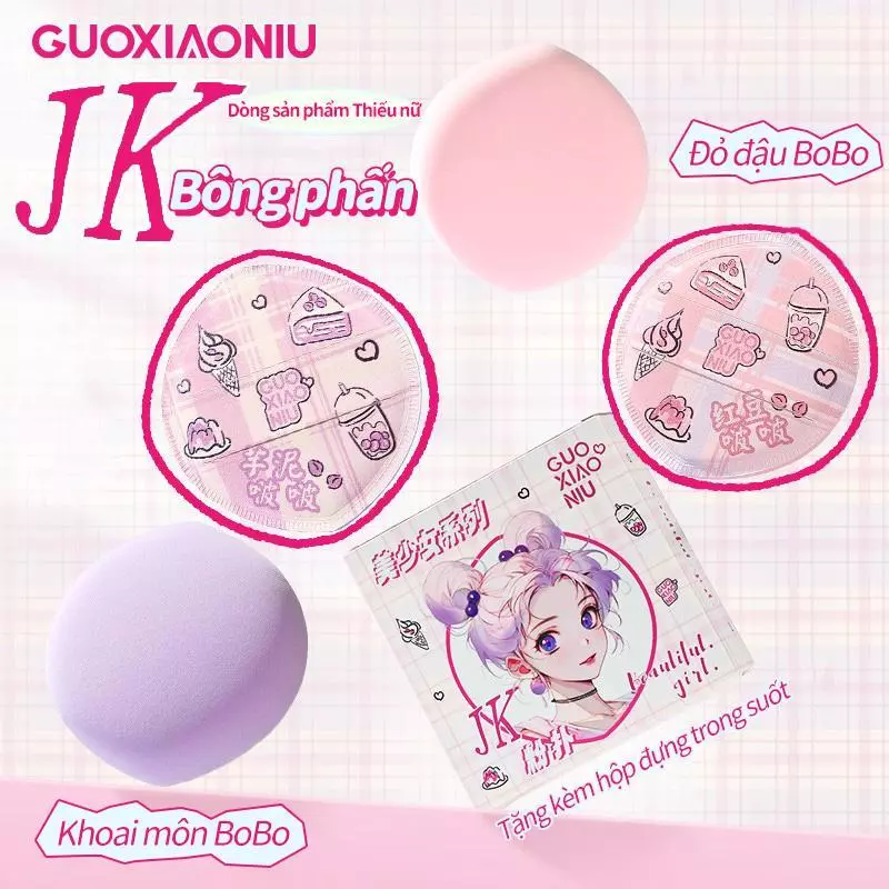 GUOXIAONIU JK Series Marshmallow Trang Điểm Bọt Biển Mềm Pha Trộn Cho Kem Nền Sử Dụng Ướt & Khô