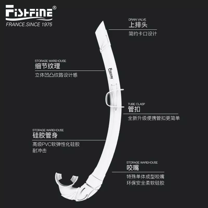 Ống Thở Lặn Biển Cho Freediving và Lặn Sâu, Làm từ Silicon, Gập Lại được