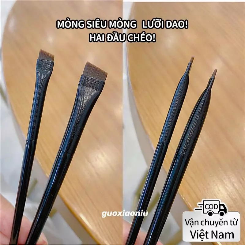 Bộ cọ kẻ mắt và lông mày, GUOXIAONIU, Lưỡi nhẹ, Góc rộng, Đa kích thước, Dụng cụ trang điểm mỹ phẩm, Bền bỉ, Dễ sử dụng