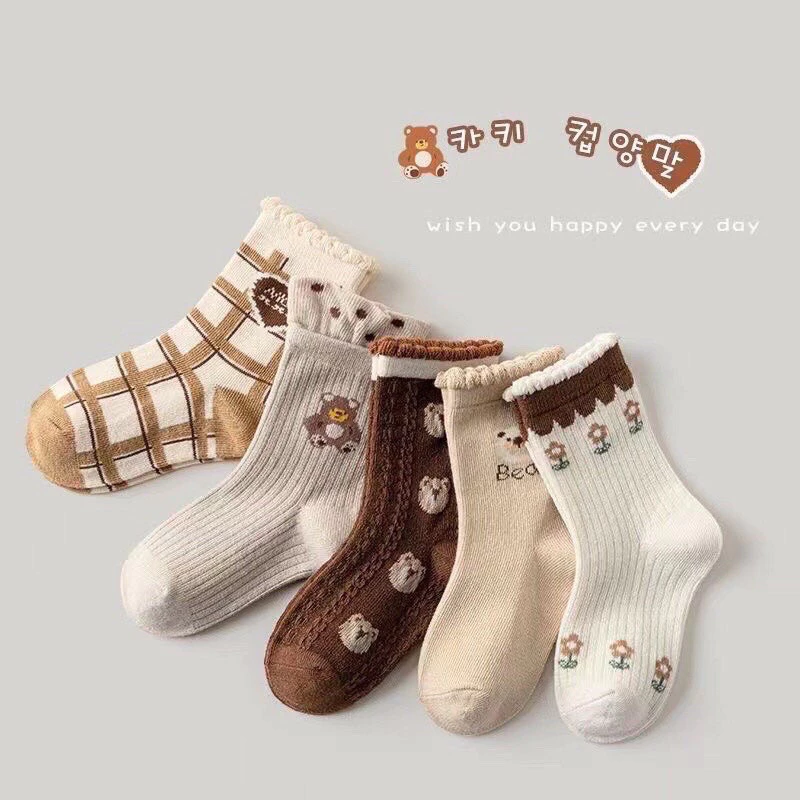 Set Tất Cổ Cao Cho Bé Gái Hoạ tiết Dễ thương