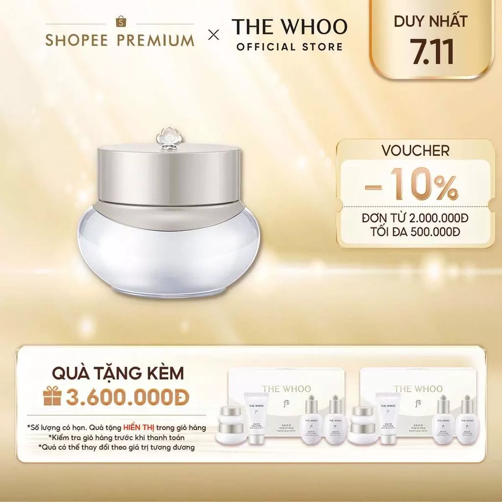 [THE WHOO OFFICIAL] Kem dưỡng sáng da THE WHOO Gong Jin Hyang Brightening Power Cream 50ml