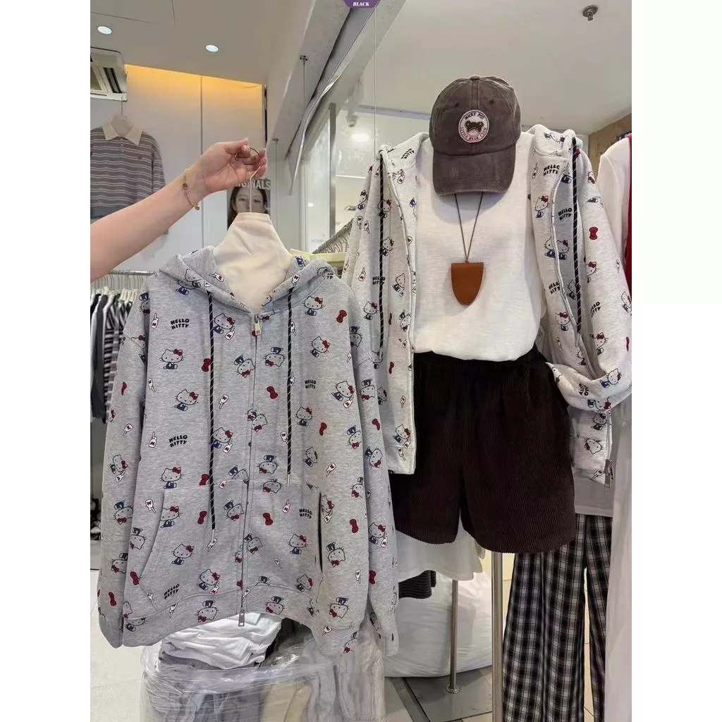 Áo Khoác Len Có Mũ Trùm Đầu Cho Nữ, Họa Tiết Hoạt Hình, Size Lớn, Phù Hợp Mùa Thu