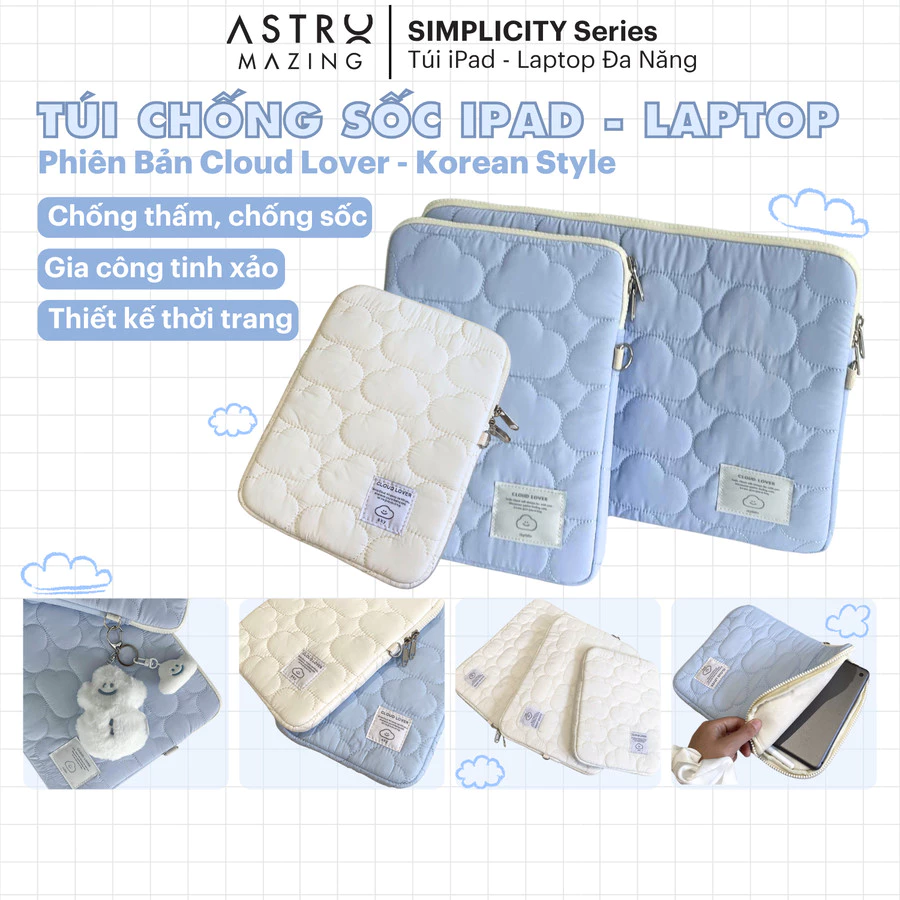 Túi chống sốc Laptop & iPad Cloud Lover Hàn Quốc AstroMazing kích thước 11-15inch - Lót nhung chống sốc nhiều kích thước