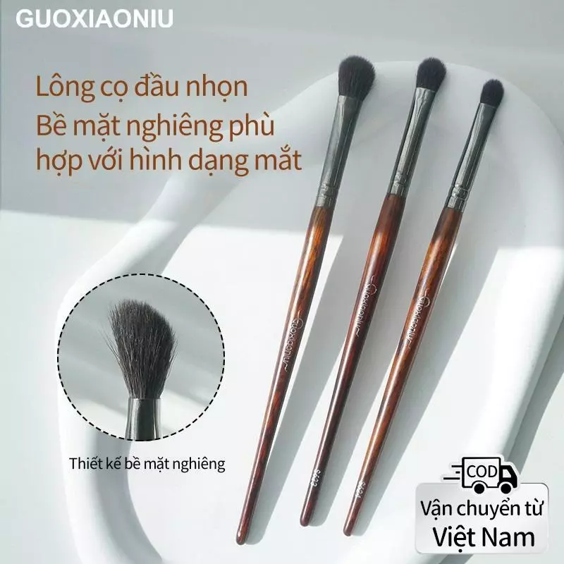 Bàn chải phấn mắt siêu mềm, GUOXIAONIU, Bàn chải chi tiết mắt cho lỗ chân lông dưới, Bàn chải trang điểm để pha trộn lung linh dưới mắt, Thích hợp cho người mới bắt đầu