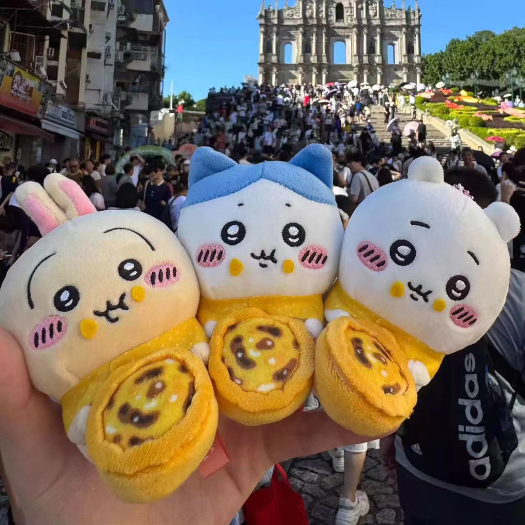 Chiikawa Trứng Tart Series Plushie Đồ Chơi Dễ Thương Hachiware Usagi Sang Trọng Móc Khóa Túi Mặt Dây Chuyền Hoạt Hình Búp Bê Trẻ Em Quà Tặng