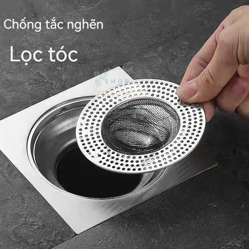 Lưới Lọc Rác Nhà Tắm, Lọc Rác Bồn Rửa Chén, Chặn Tóc, Thức Ăn Chống Tắc Nghẽn Bằng Thép Không Gỉ