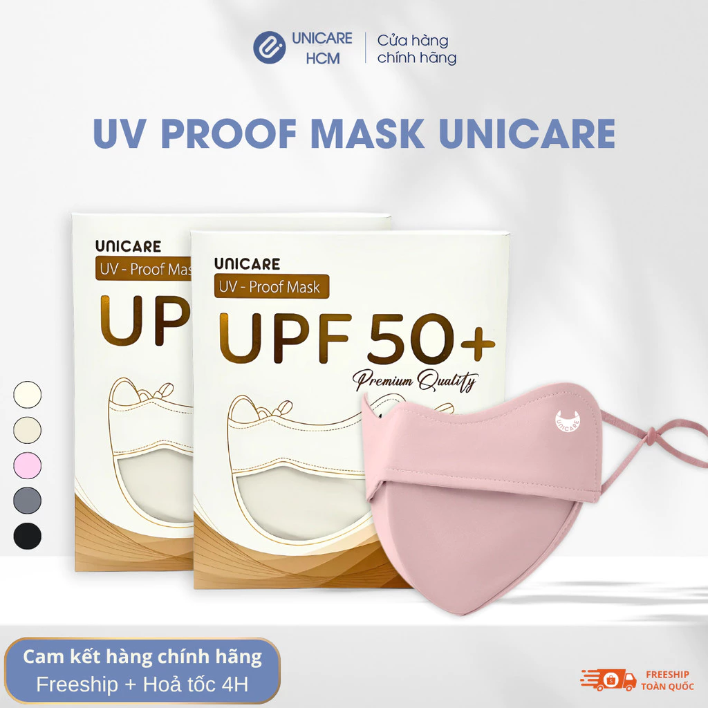 Khẩu trang UV-Proof UniCare chính hãng, Vải Mềm Mịn, Chống Nắng Toàn Diện