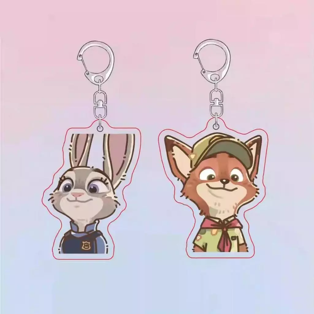 Mặt dây chuyền Zootopia Nick Fox Disney Hàng hóa Acrylic Judy Túi đi học có giá trị cao Móc khóa