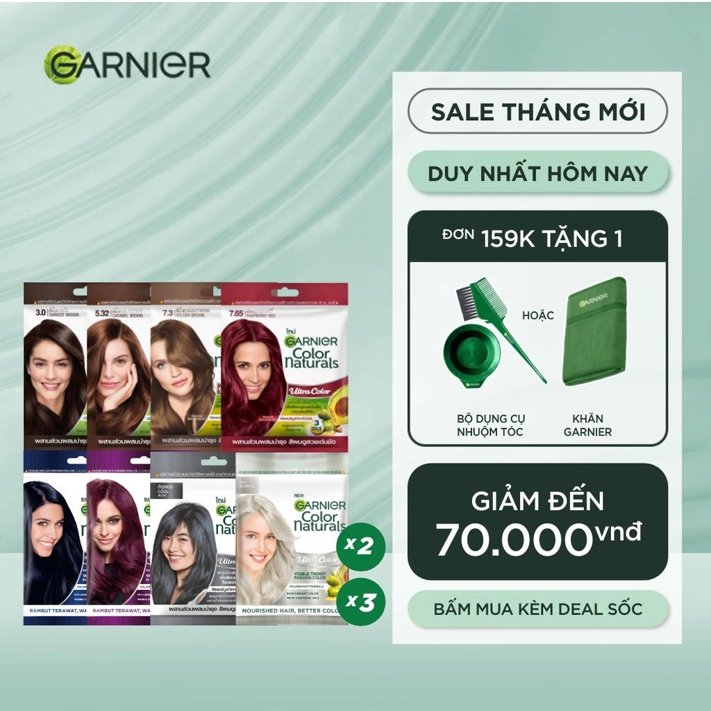 Kem Nhuộm Tóc Tại Nhà Màu Thời Trang - Garnier Color Naturals Ultra Colors - 8 Màu Nhuộm Thời Trang