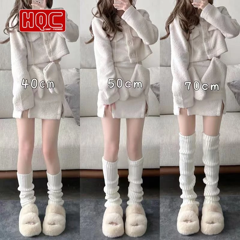 Tất Nhún Ống Chân Len Tăm Jennie – Co Giãn Đàn Hồi, Giữ Ấm, Dễ Phối Đồ Phong Cách Ballet Hot Trend