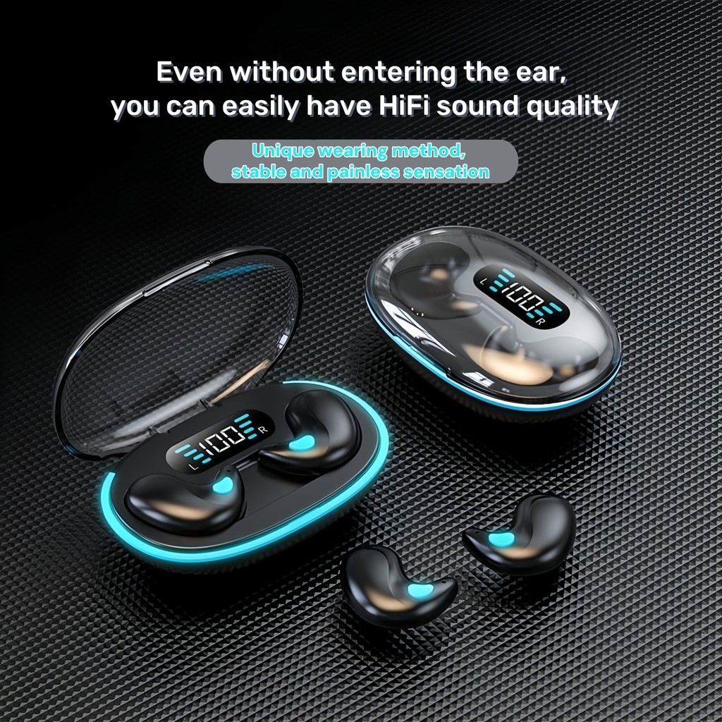 Tai nghe ngủ điều khiển nút X55, tai nghe Bluetooth không dây có màn hình hiển…