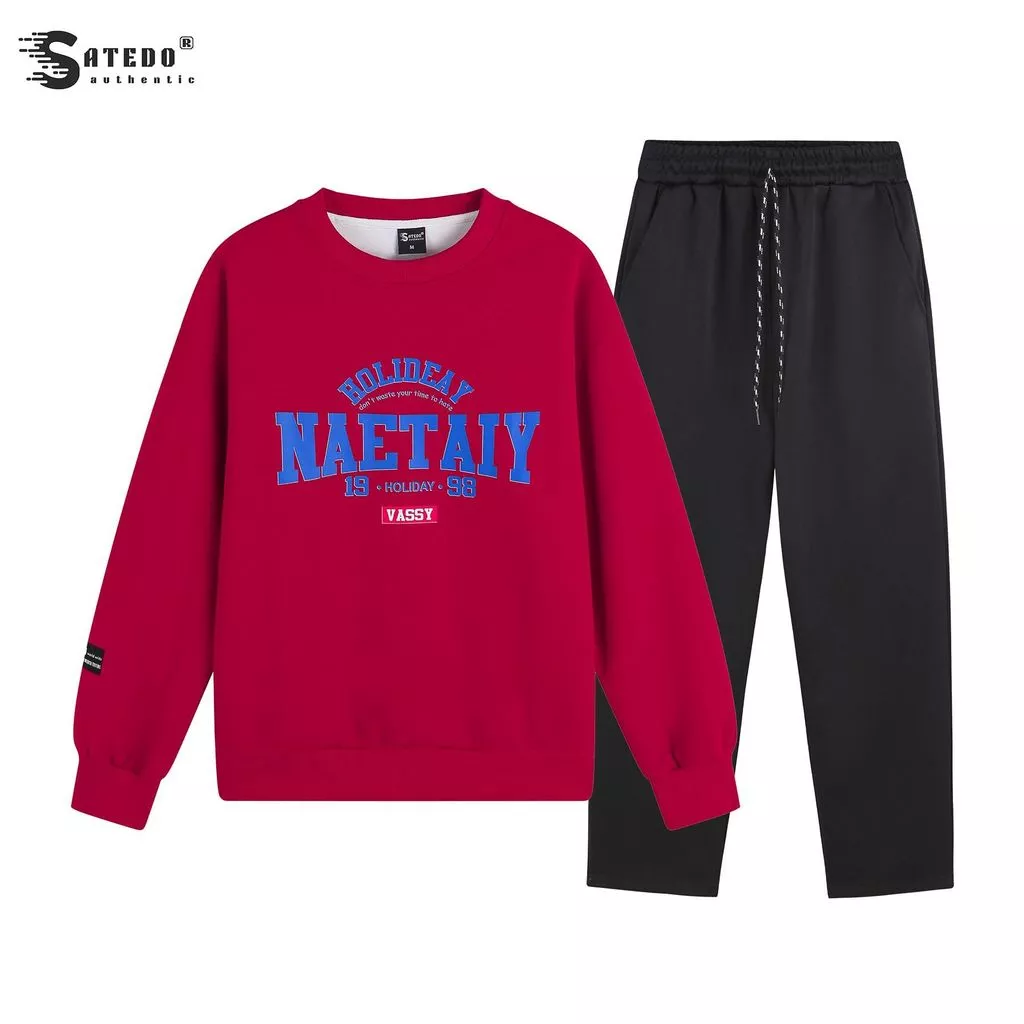 Set bộ nỉ SATEDO cổ tròn, áo sweater,  form Unisex, chất liệu nỉ hai da cao cấp,  phong cách trẻ trung mã SP: BD82