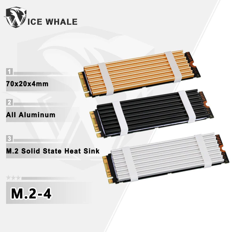 ICE Whale M.2-4 SSD Tản Nhiệt NVME 2280 Ổ Đĩa Thể Rắn Tản Nhiệt Cho Máy Tính Để Bàn M.2 NVME PS5 Tản Nhiệt