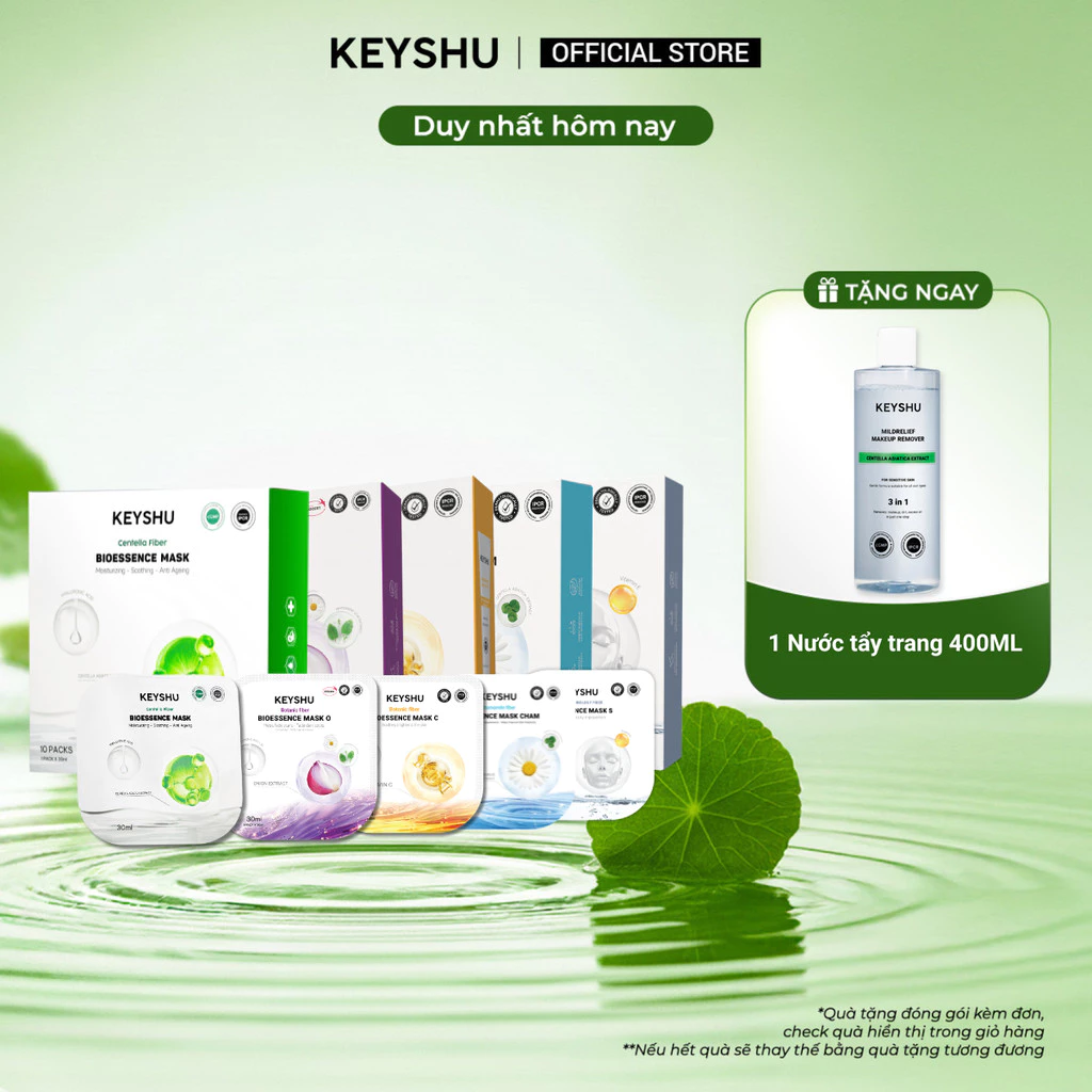 Combo 2 Hộp Mặt Nạ KEYSHU 10 Miếng 30ML Dưỡng Ẩm, Làm Sáng Da, Hỗ Trợ Ngăn Ngừa Lão Hóa