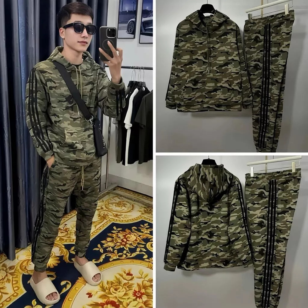 Bộ Quần Áo Nỉ Rằn Di Phối 3 Sọc Viền Cực Chất Dày Dặn Chuẩn Đẹp Siêu Hot Nam Nữ Top Bộ Dài Tay