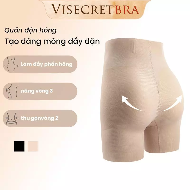 Quần Trong Quần Độn Mông Nâng Vòng 3 Cạp Cao Định Hình Vòng 2 Dáng Dài Chất Su Thoáng Mát Có 2 Thanh Cố Định -- 251062