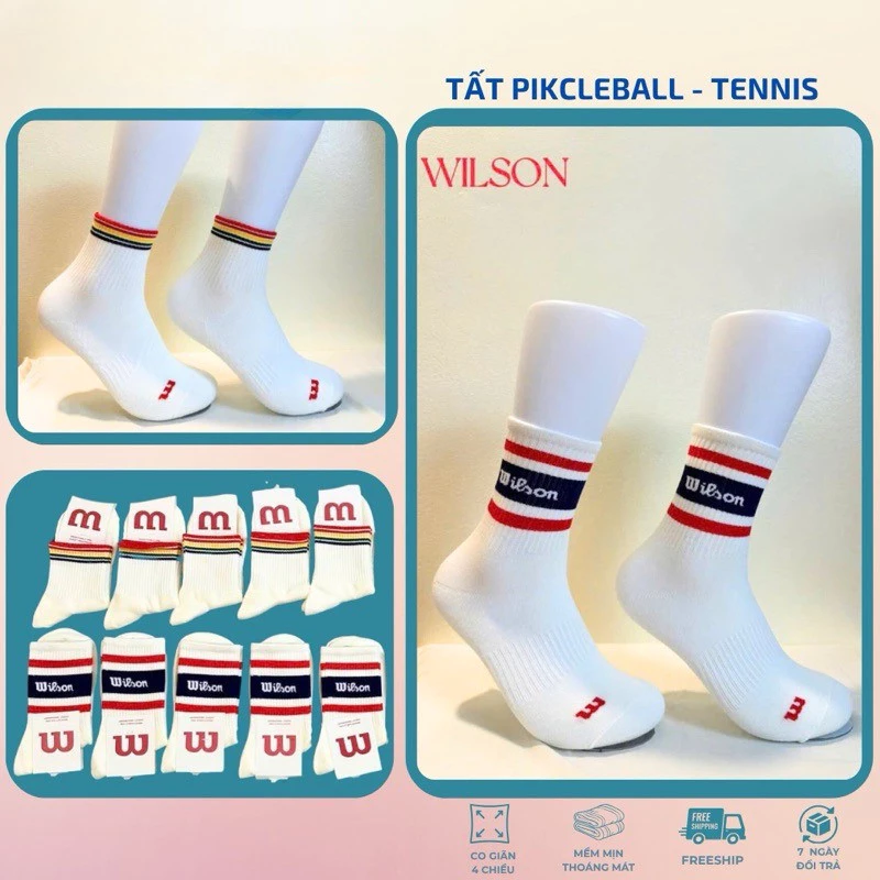 [PICKLEBALL] Tất thể thao nữ, tất WIL.SON chất dày dặn siêu đẹp hàng L1
