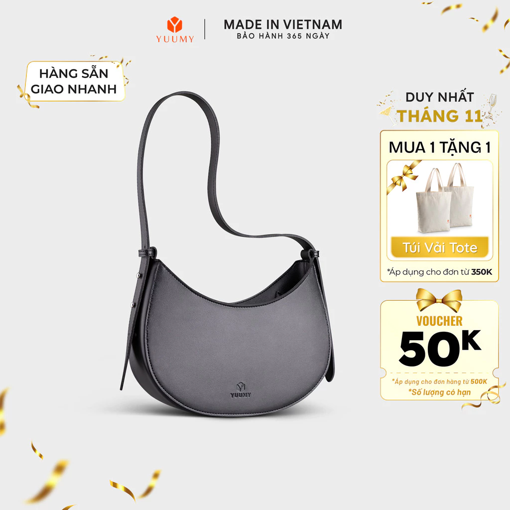 Túi Yuumy (Thời trang nữ hình bán nguyệt - Túi đeo vai da Seasand YN156)
