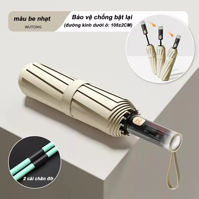 Ô Tự Động Đi Nắng Che Mưa, Tự Động Mở Và Đóng, Đi 2-3 Người, Dày, Chống Tia UV, Không Thấm Nước