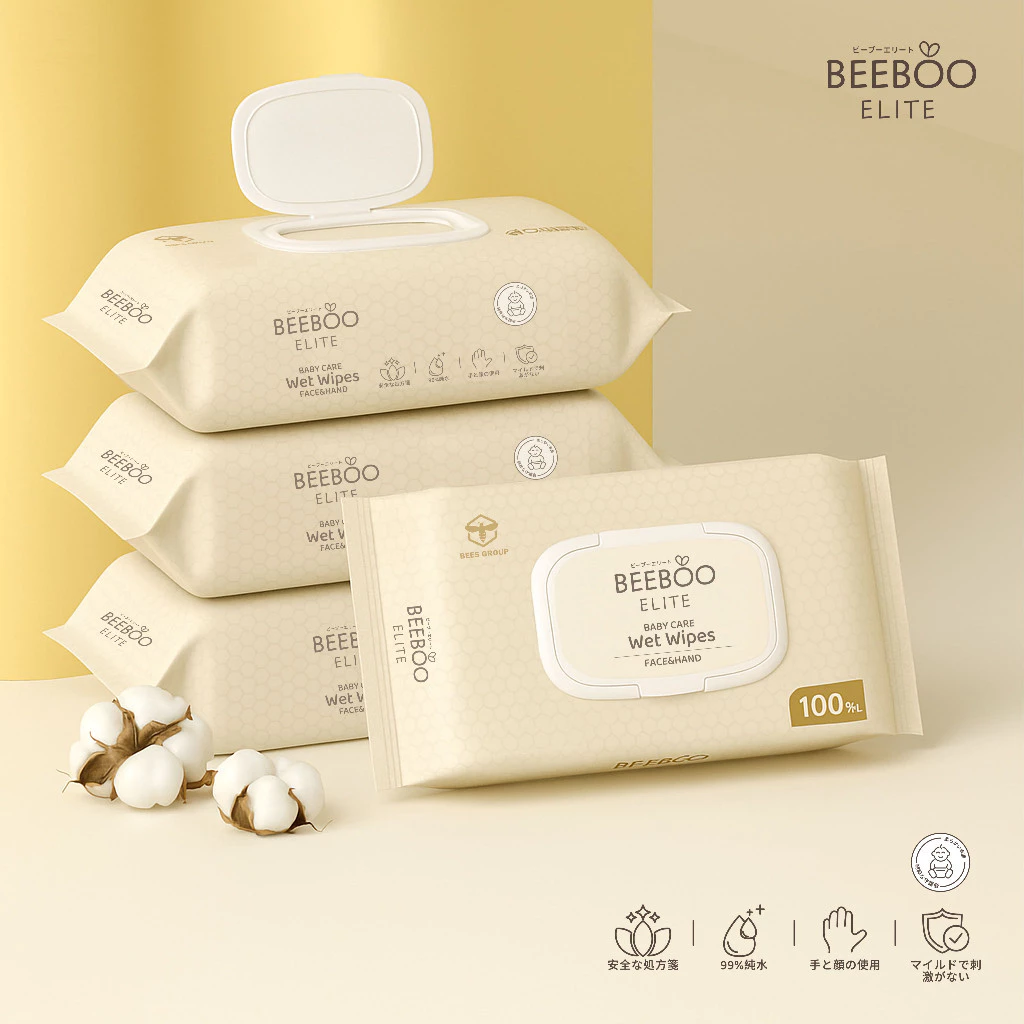 🧻 Khăn Giấy Ướt Beeboo Elite Chính Hãng, Cúc La Mã Thiên Nhiên, Tiêu Chuẩn Nhật Bản, An Toàn Cho Bé