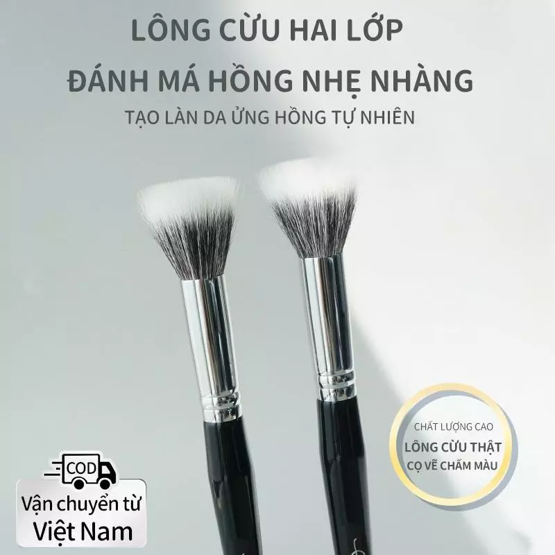 Cọ Đánh Má Hồng Rạng Rỡ, GUOXIAONIU, Lông Dê Mịn Siêu Mềm, Nhẹ Nhàng Trên Da, Hoàn Hảo Cho Phấn Phủ Và Tạo Đường Viền