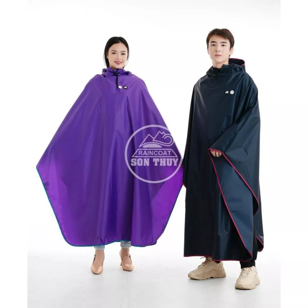Áo mưa Choàng Sơn Thuỷ  không kính che đèn xe, không lỗ xỏ gương vải tráng nhựa PVC siêu nhẹ chống thấm tuyệt đối