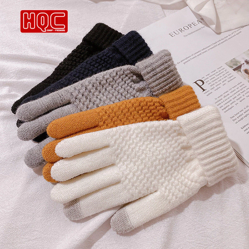 Găng tay len giữ ấm mùa thu đông cảm ứng cho nam nữ - thời trang Unisex, nhiều màu, giá rẻ