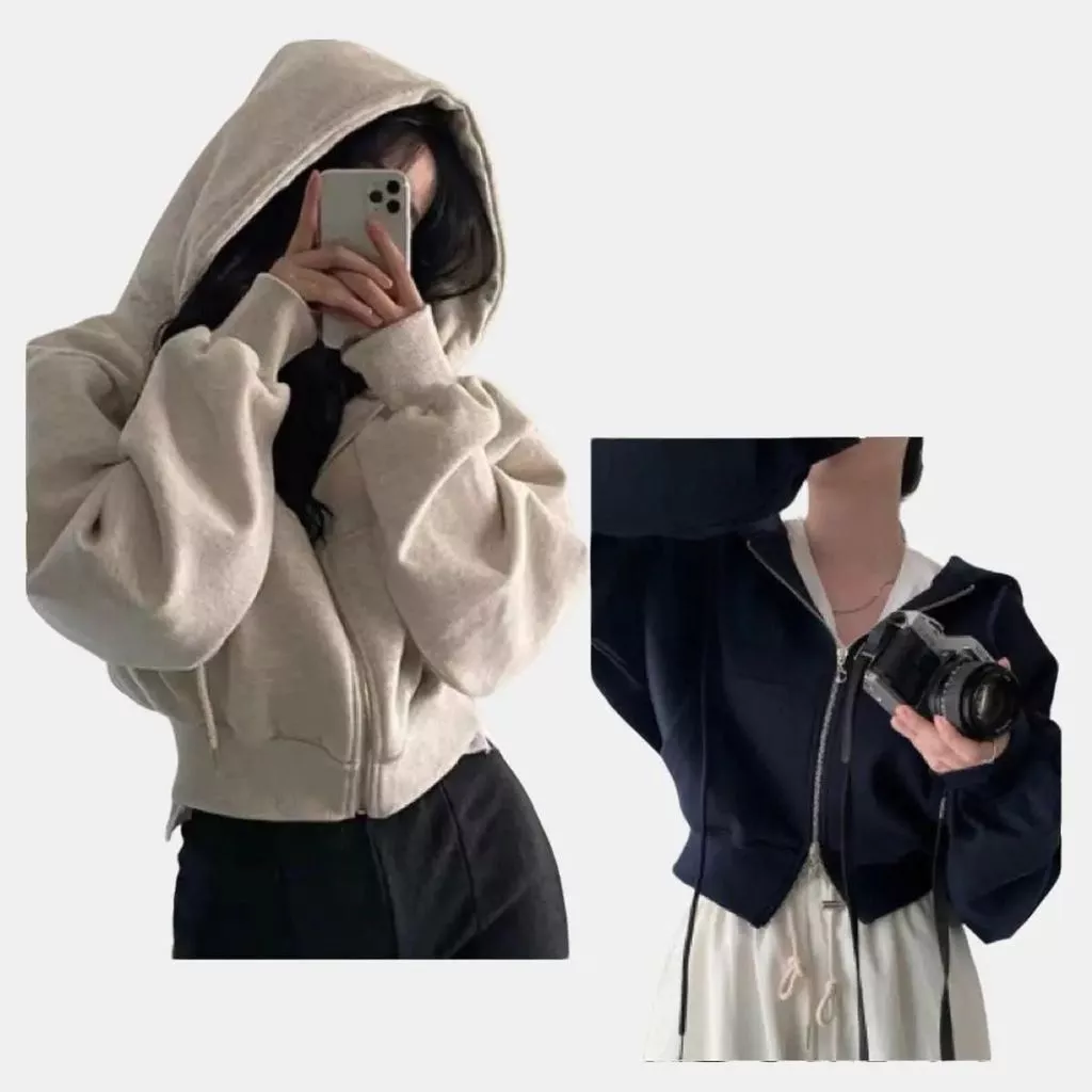 Áo khoác Nỉ Crotop Hàn dáng rộng siêu xᶖnh của 2025-2026 , Áo Sweater Nỉ Dài Tay ( có bᶖgsize) phong cách hàn quốc
