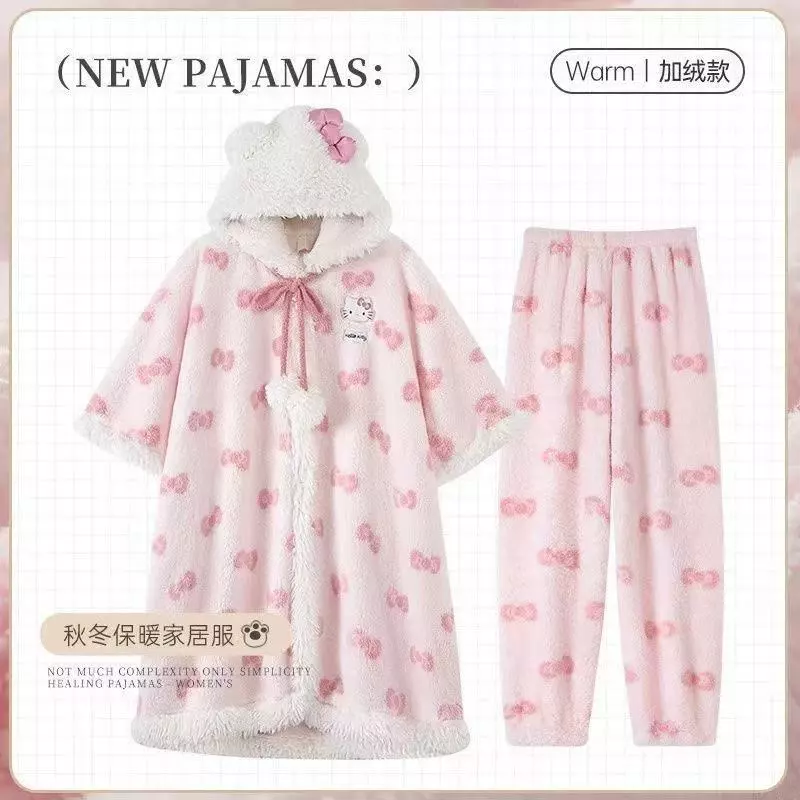 Bộ Đồ Ngủ Flannel Mùa Đông Cho Nữ - Áo Khoác Và Váy Ngủ Dễ Thơm, Giữ Ấm Tốt Để Mặc Nhà