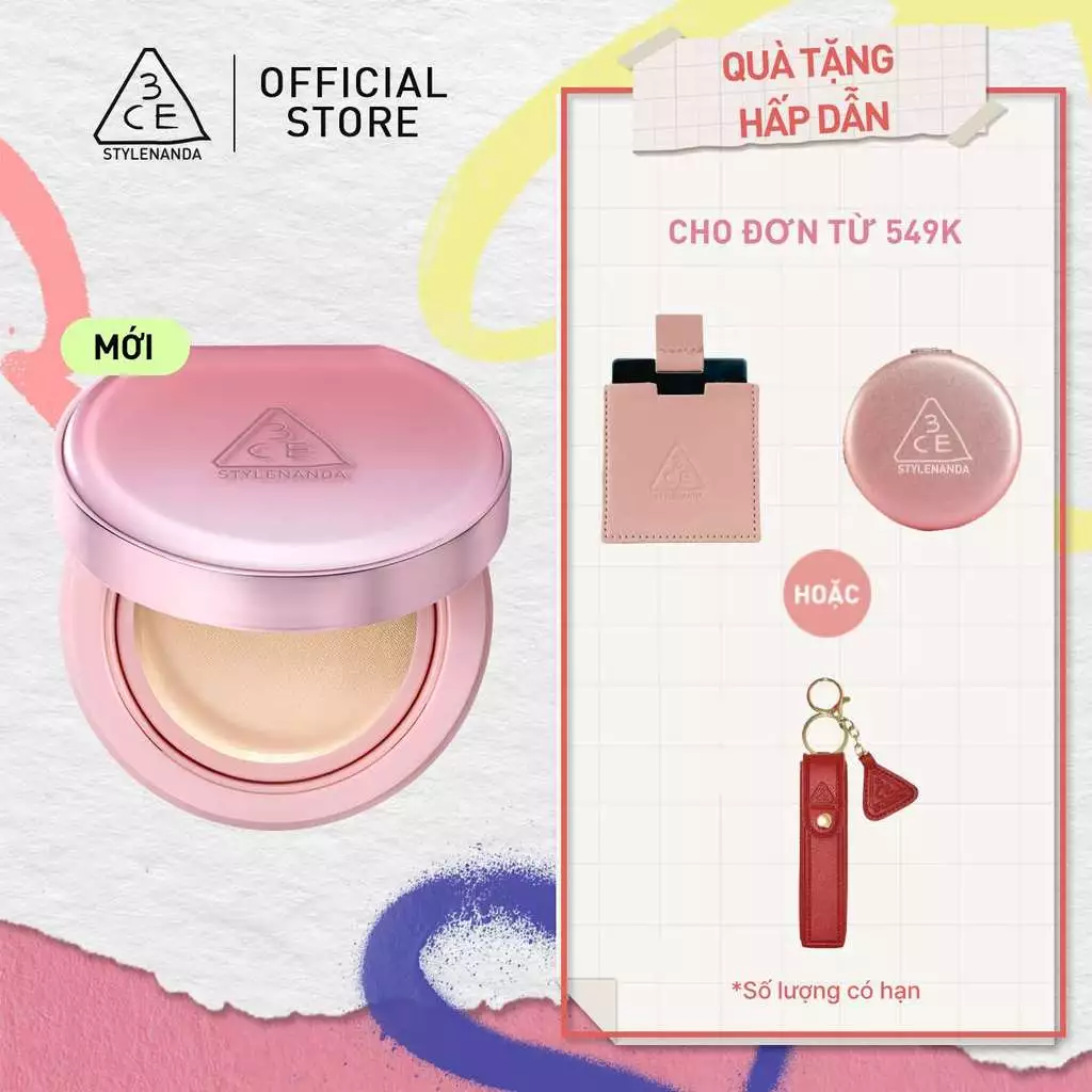 Phấn Nước Trang Điểm 3CE Fitting Mesh Cover Cushion