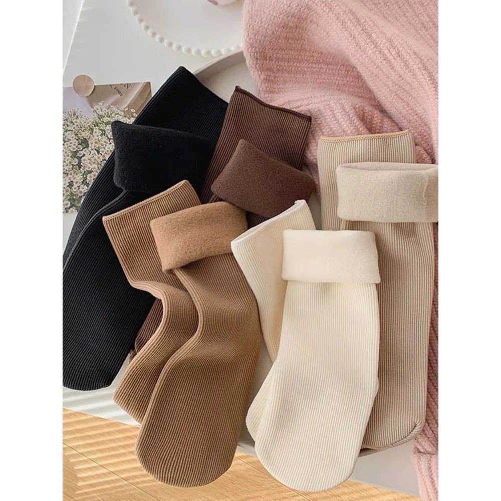 VớNữ Sét10 Đôi Tất Lót Lông Cổ Cao Sinh Nhiệt Chất Dày Cho Mùa Đông Siêu ấmTông Màu Pastel Trà Sữa [FREESHIP]