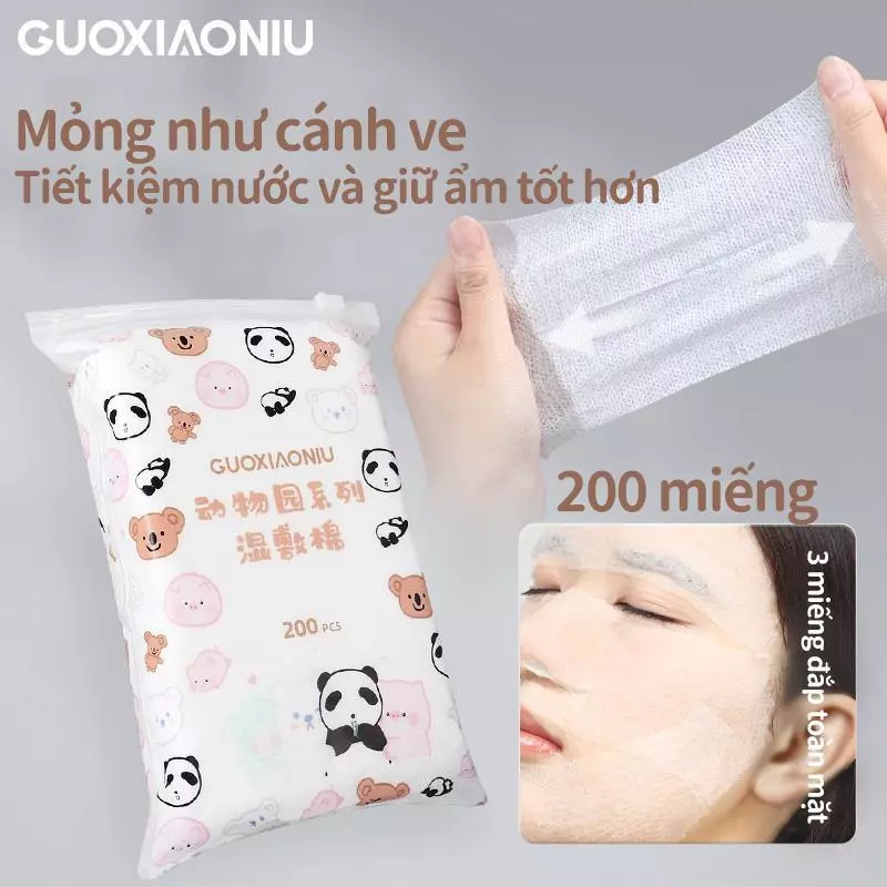 GUOXIAONIU Lotion Cotton Pads Bộ sưu tập vườn thú, miếng bông để đựng mực / chăm sóc da, co giãn, siêu mỏng, mặt nạ & chăm sóc da