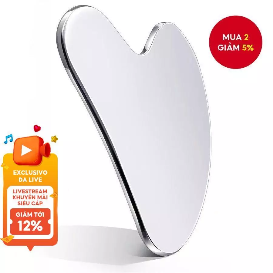Dụng cụ chăm sóc da mặt Gua Sha bằng thép không gỉ - Làm săn chắc da & Massage cạo mặt, chăm sóc sắc đẹp mắt