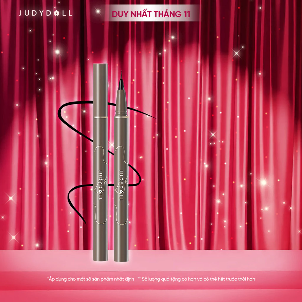 JUDYDOLL Bút kẻ mắt nước Siêu mảnh Slim liquid eyeliner Chống nước Lâu trôi Không lem 0,014mm