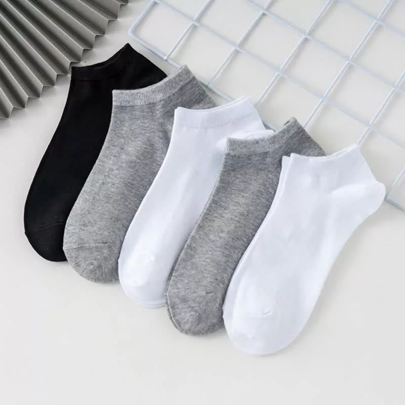 Lố 10-20-30 Đôi Tất ngắn nam Vớ thấp cổ 4 màu trơn chống hôi chân mix màu YN01