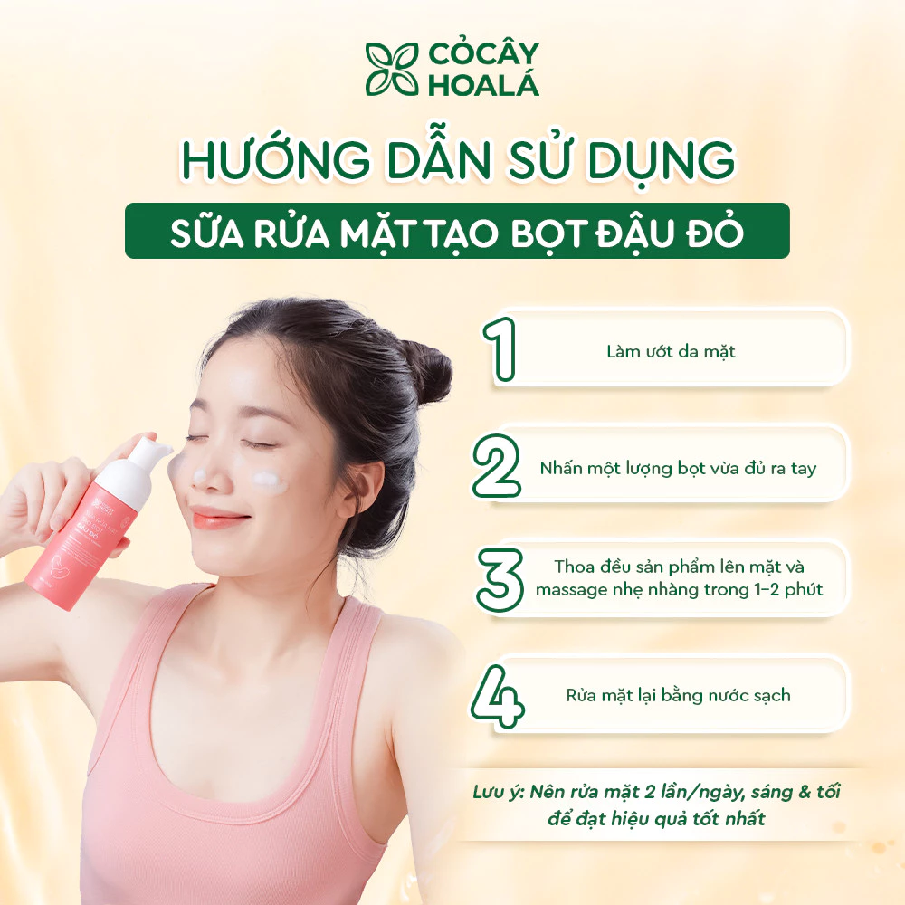 🌿 Sữa Rửa Mặt Đậu Đỏ Cỏ Cây Hoa Lá 150g – Sạch Sâu – Mỹ Phẩm Tự Nhiên Chính Hãng