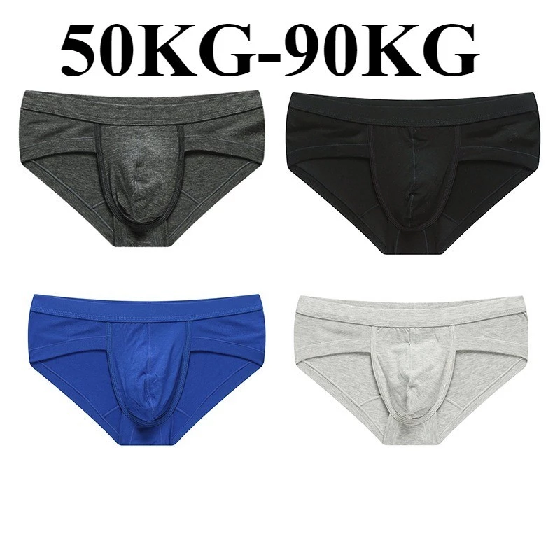 Quần Lót Nam Dáng Tam Giác Eo Thấp Từ Cotton Màu Trơn