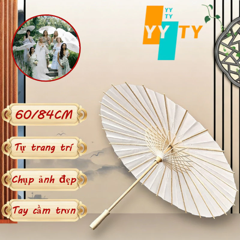 YYTY Dù Giấy Cổ Trang Trung Hoa - Handmade Tinh Tế, 60/84cm, Cho Chụp Ảnh Cưới, Tết & Biểu Diễn