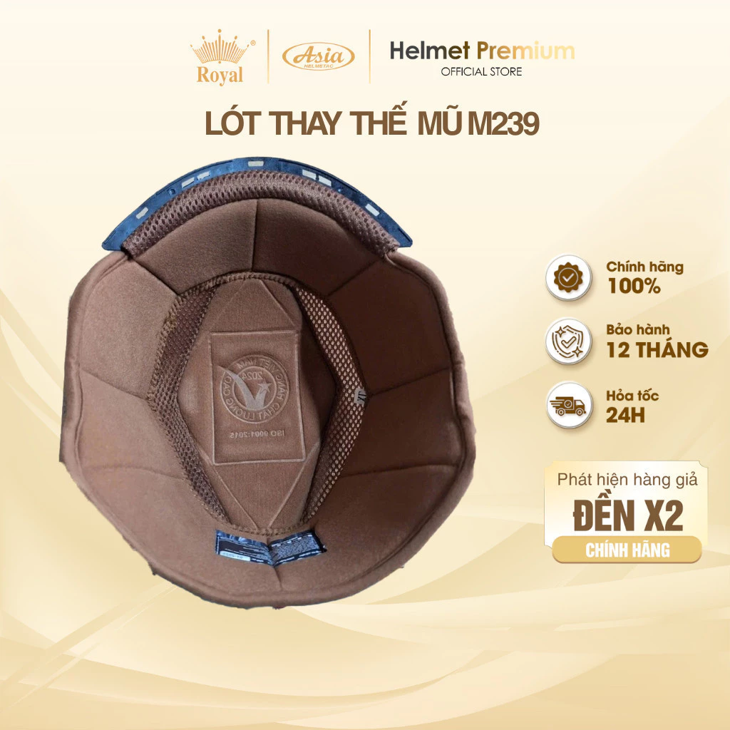[Phụ Kiện] Lót Thay Thế Mũ Bảo Hiểm M239 Chính Hãng Royal  Lót nón M239 chính hãng nhiều size