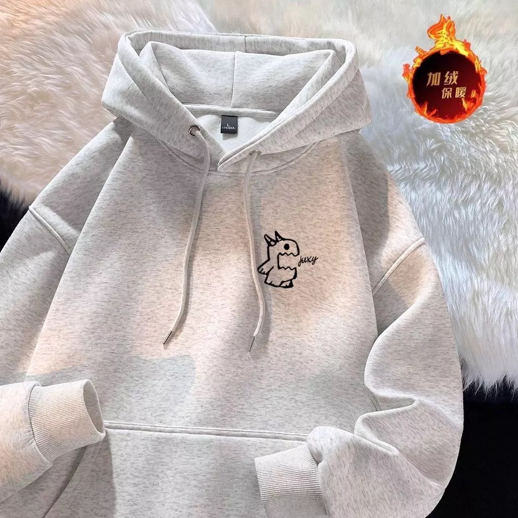Áo hoodie, áo hoodie, áo thun đại học có mũ trùm đầu tối giản phong cách Nhật Bản, áo dài tay quá khổ dành cho nam, quần áo thương hiệu hợp thời trang, áo hoodie in hình quái vật M