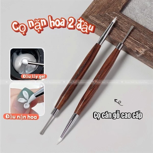 Cây bút nặn hoa nổi cán gỗ 2 đầu