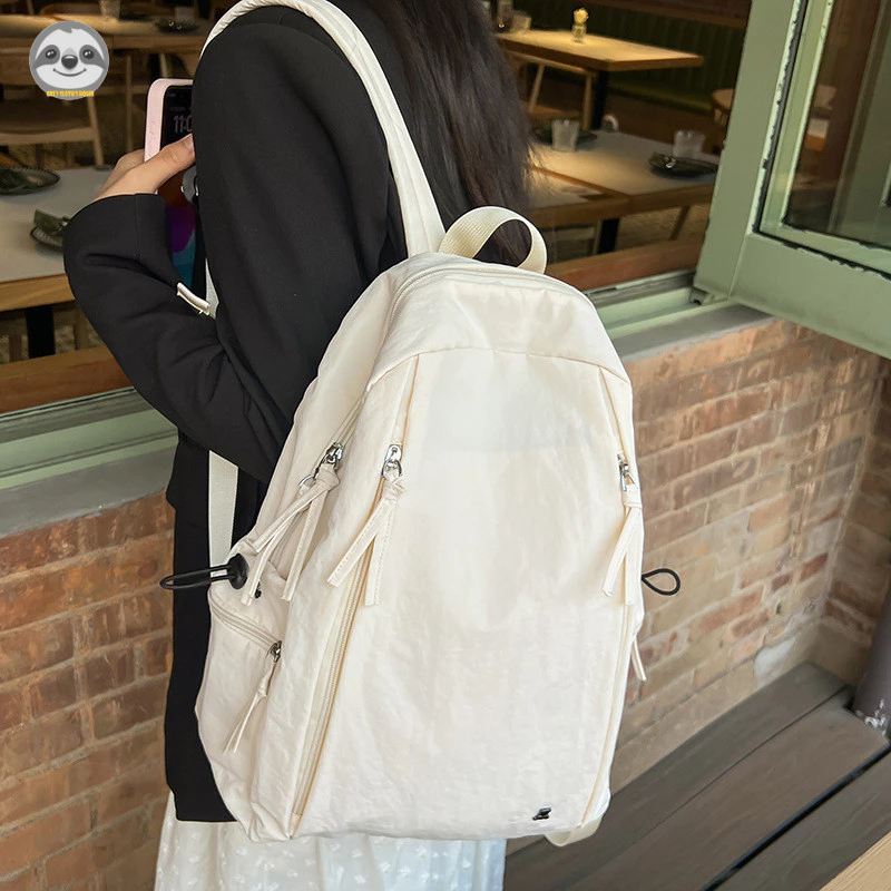 Phong cách Nhật Bản Muji Style / Ba lô chống nước nam nữ màu trơn / Ba lô đơn giản thông thường / Túi đi học phù hợp cho học sinh / Ba lô du lịch nhẹ dung tích lớn