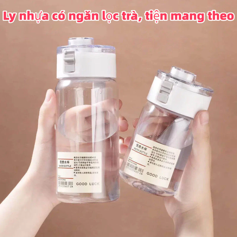 Ly nhựa tiện dụng, đơn giản, có ngăn lọc trà, dung tích lớn, chịu nhiệt tốt, dễ mang theo