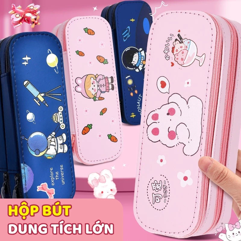 Hộp Đựng Bút Tiểu Phi Hiệp 2 Tầng – Túi Đựng Bút Học Sinh Dễ Thương, Nhiều Ngăn Tiện Dụng