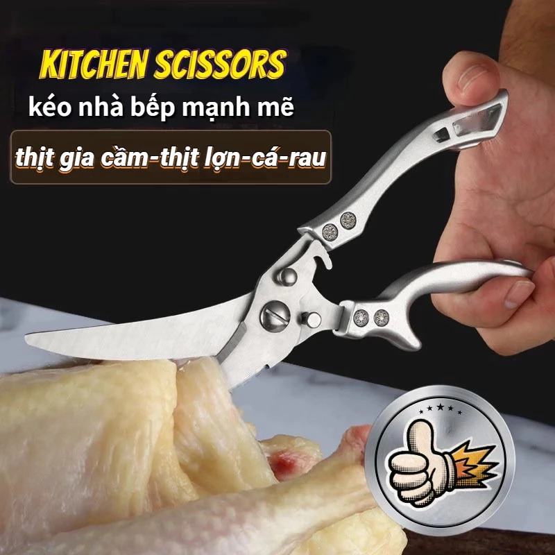 KÉO CẮT GIA CẦM ĐỨC Carbon cao đúc khối · Cắt xương như cắt giấy · Thép y tế không gỉ