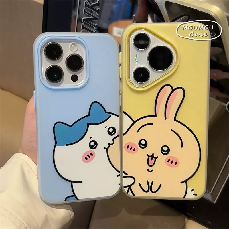 Ốp Lưng IPhone 11 14 16 13 17 15 12 Pro Max 7 8 Plus Air X XS Max XR Vỏ Mềm 2 Trong 1 Hoạt Hình Chiikawa Hachiware Mới