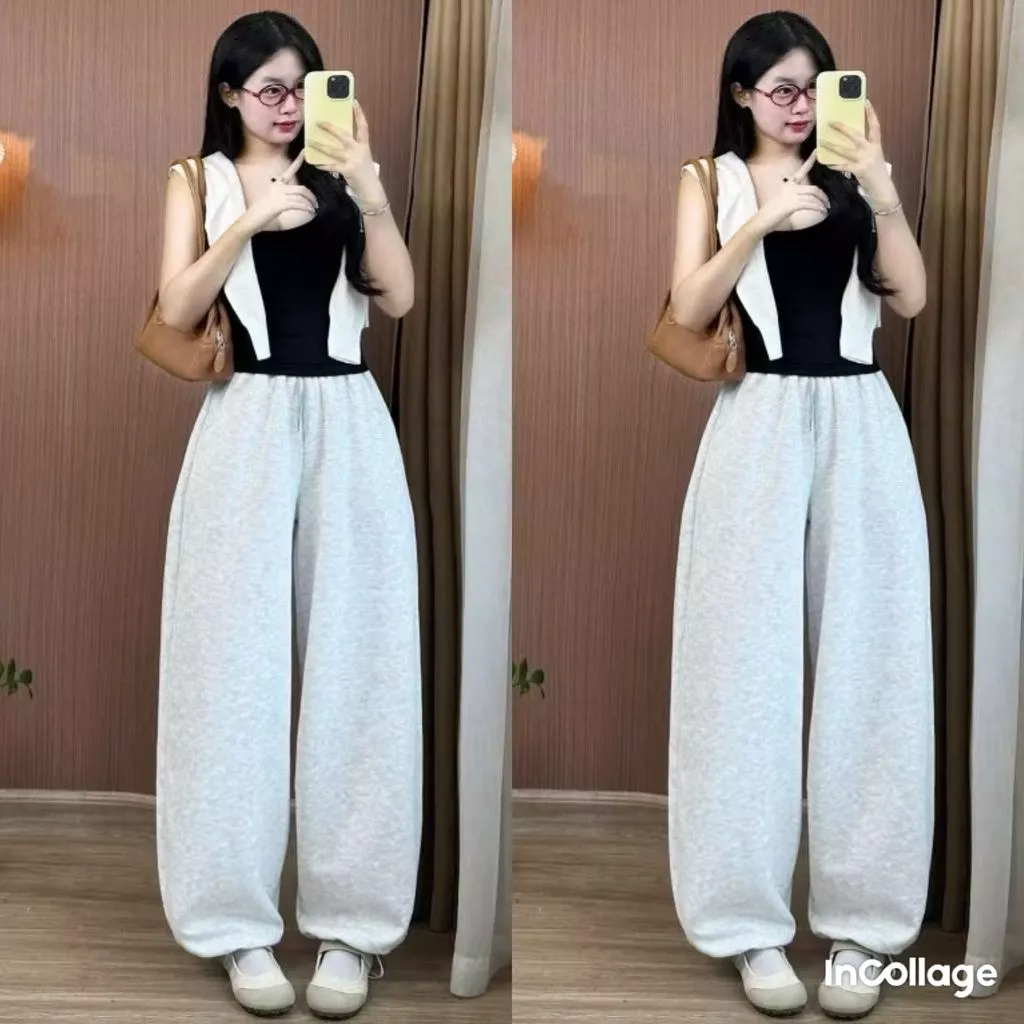SET 3 MÓN GỒM QUẦN DA CÁ XÁM +KÈM ÁO DÂY BÚN đen+TẶNG KÈM 1 KHĂN QUÀG BE SÁG-thuba94
